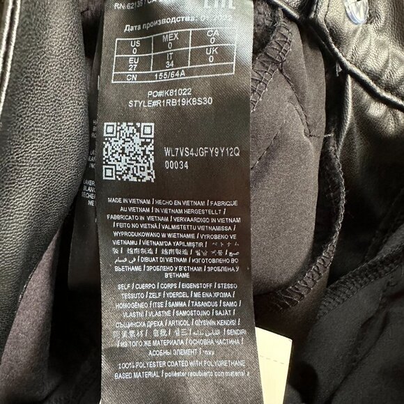 GUESS Women's Soto Faux Leather Skinny Pant Jet Black Sz 0 - Picture 9 of 12